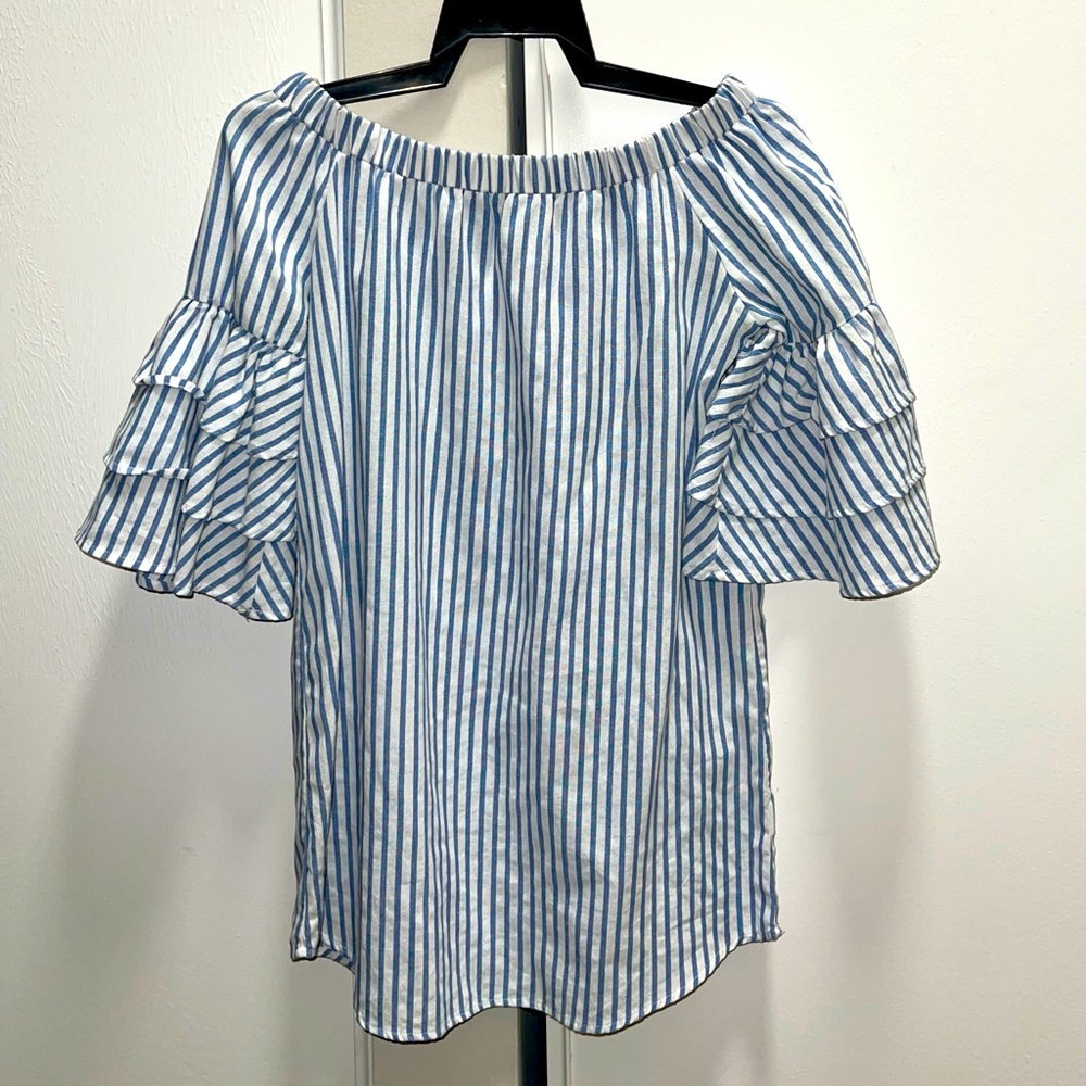 Off the shoulder striped dress